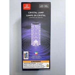 Globe Electric Crystal Lamp: Touch Sensor, LED Bulb, Multicolored, Battery - New